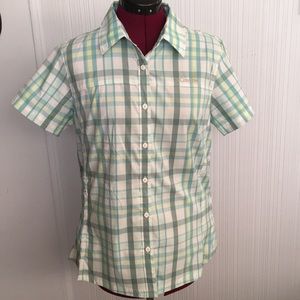 Columbia Green Plaid OmniShield Shirt Sz L